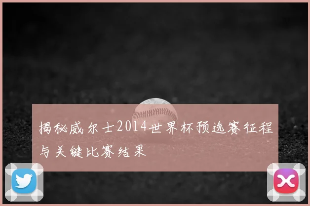 揭秘威尔士2014世界杯预选赛征程与关键比赛结果