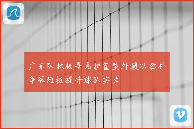 广东队积极寻觅护筐型外援以弥补争冠短板提升球队实力
